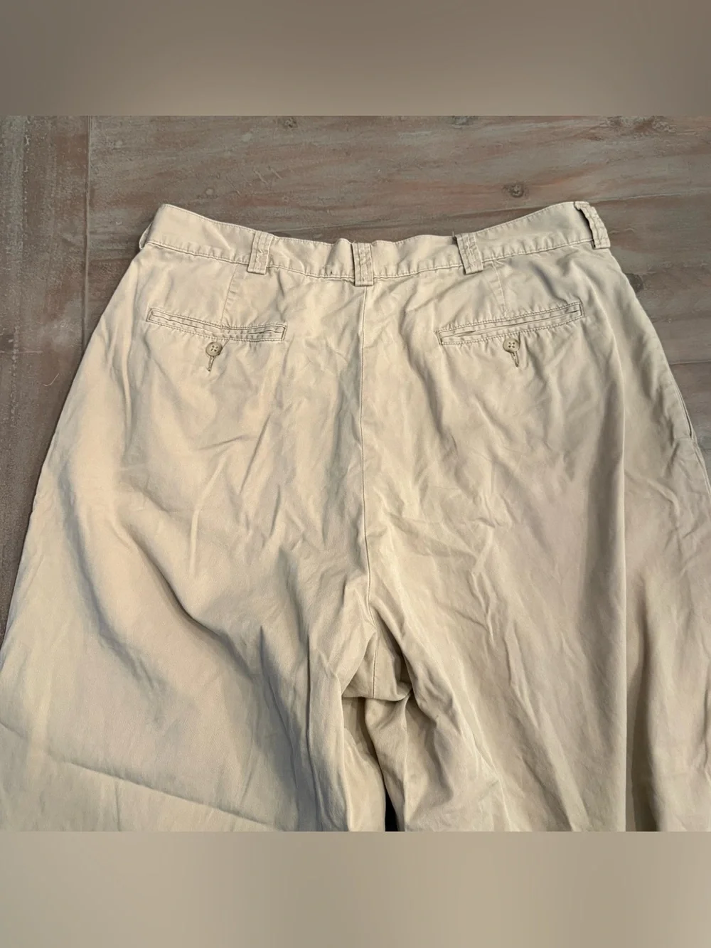 Polo Ralph Lauren Men's Beige Pleated Chino Pants Cotton Twill Straight 34x30